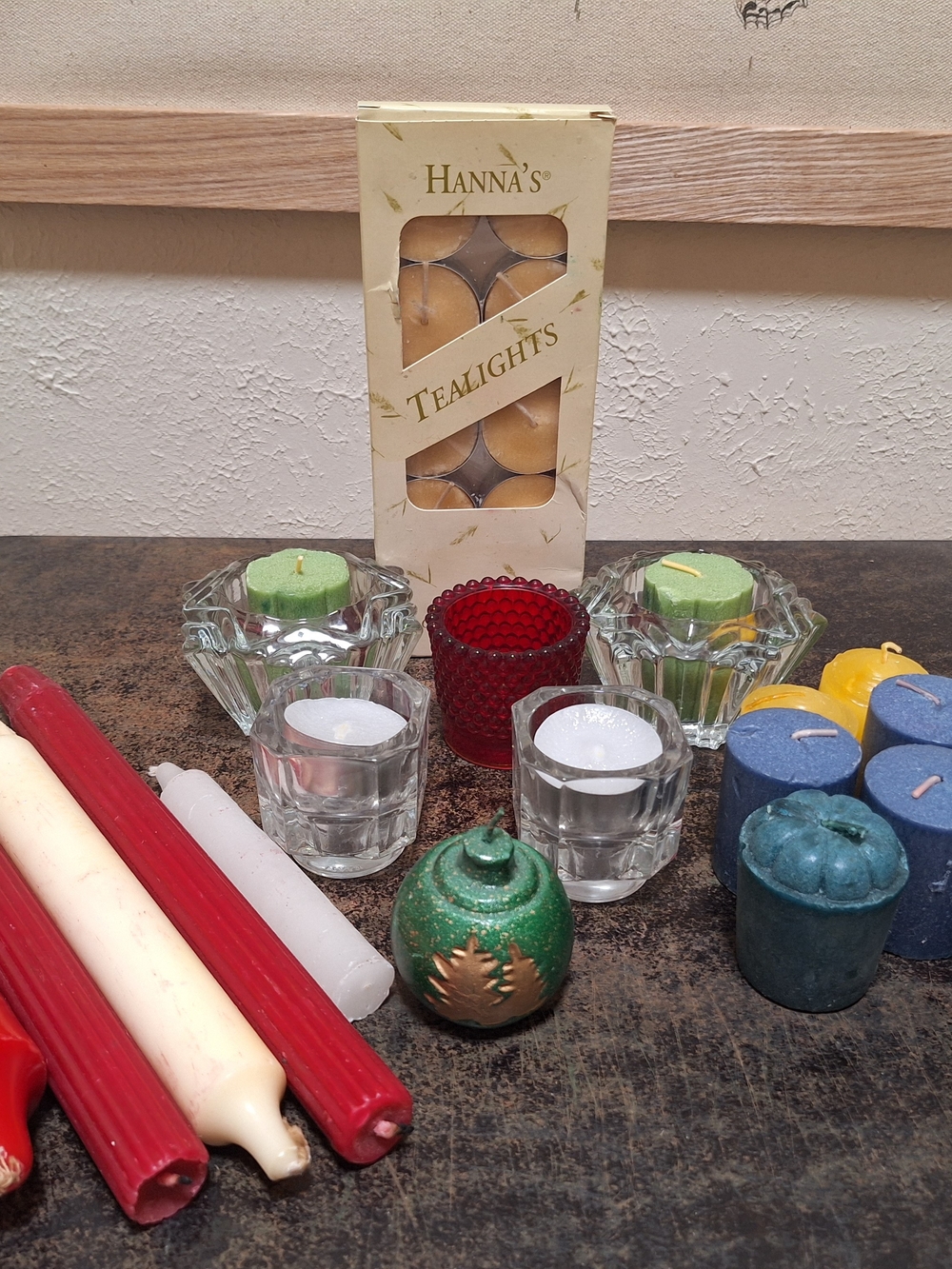 Big Candle Bundle Vintage Votive Holders Tappers Tea Lights
